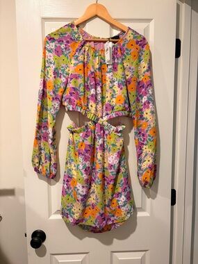 Sanctuary Multicolor Floral Cut out Mini Dress